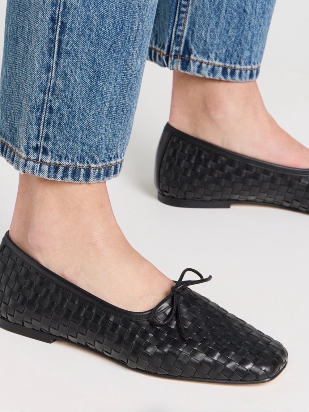 FREDA SALVADOR JADA SQUARE TOE BALLET FLAT BLACK 8.5